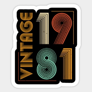 vintage 1981 birthday Sticker